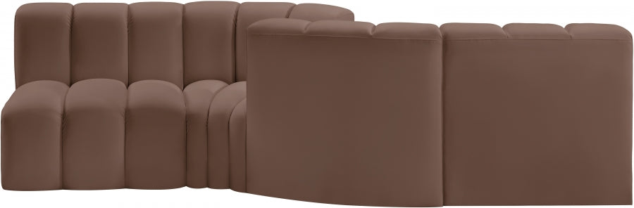 Arc Faux Leather 4pc. Sectional Brown from Meridian - Luna Furniture