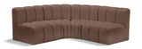 Arc Faux Leather 4pc. Sectional Brown from Meridian - Luna Furniture