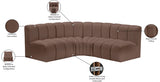 Arc Faux Leather 4pc. Sectional Brown from Meridian - Luna Furniture