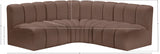 Arc Faux Leather 4pc. Sectional Brown from Meridian - Luna Furniture