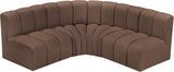 Arc Faux Leather 4pc. Sectional Brown from Meridian - Luna Furniture