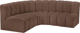 Arc Faux Leather 4pc. Sectional Brown from Meridian - Luna Furniture