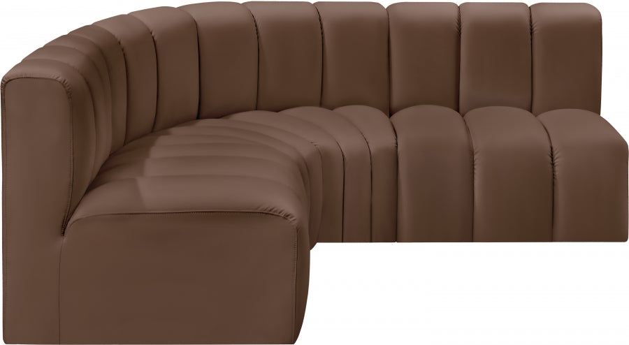 Arc Faux Leather 4pc. Sectional Brown from Meridian - Luna Furniture