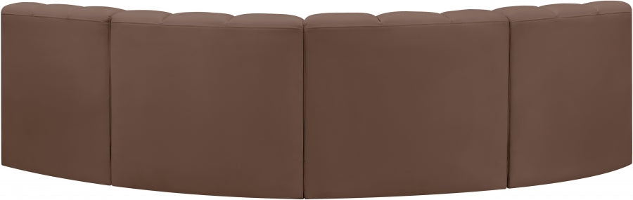 Arc Faux Leather 4pc. Sectional Brown from Meridian - Luna Furniture