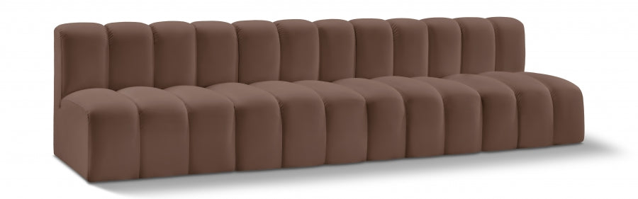 Arc Faux Leather 4pc. Sectional Brown from Meridian - Luna Furniture