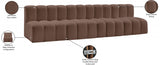 Arc Faux Leather 4pc. Sectional Brown from Meridian - Luna Furniture