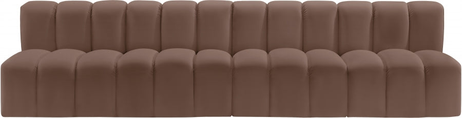 Arc Faux Leather 4pc. Sectional Brown from Meridian - Luna Furniture