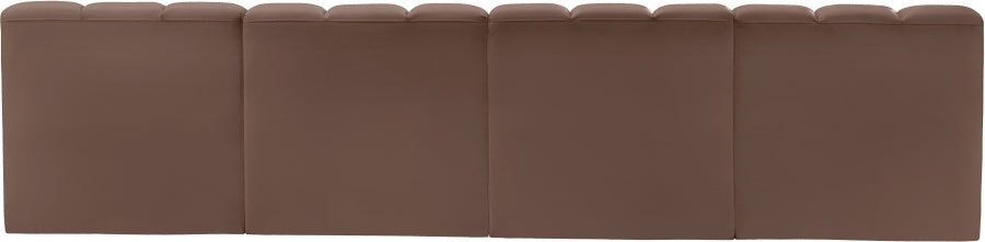 Arc Faux Leather 4pc. Sectional Brown from Meridian - Luna Furniture