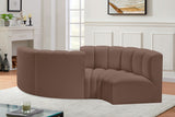 Arc Faux Leather 4pc. Sectional Brown from Meridian - Luna Furniture