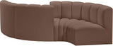 Arc Faux Leather 4pc. Sectional Brown from Meridian - Luna Furniture