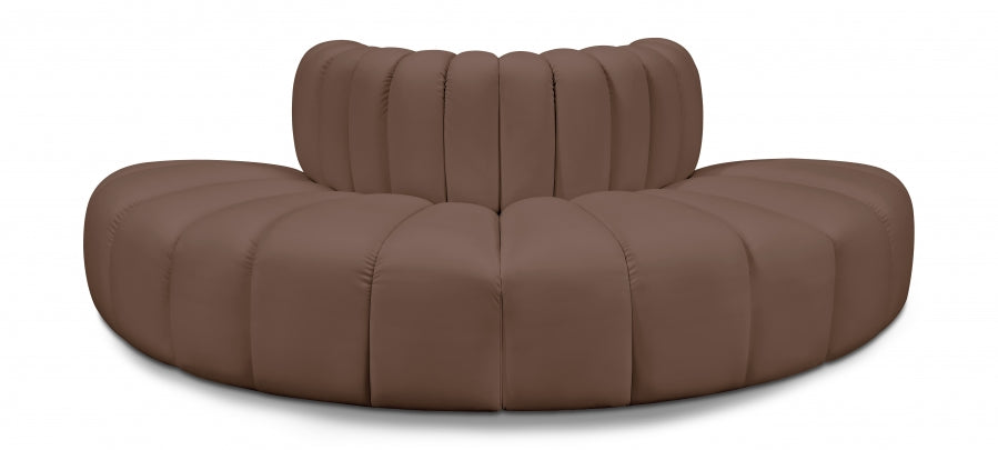 Arc Faux Leather 4pc. Sectional Brown from Meridian - Luna Furniture