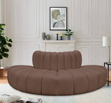 Arc Faux Leather 4pc. Sectional Brown from Meridian - Luna Furniture