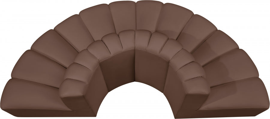 Arc Faux Leather 4pc. Sectional Brown from Meridian - Luna Furniture