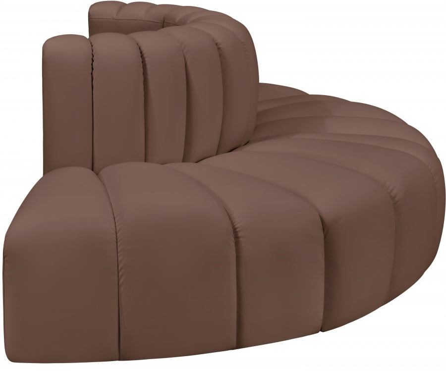 Arc Faux Leather 4pc. Sectional Brown from Meridian - Luna Furniture