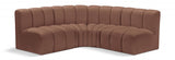 Arc Faux Leather 4pc. Sectional Cognac from Meridian - Luna Furniture