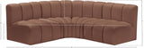 Arc Faux Leather 4pc. Sectional Cognac from Meridian - Luna Furniture