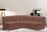 Arc Faux Leather 4pc. Sectional Cognac from Meridian - Luna Furniture