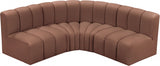 Arc Faux Leather 4pc. Sectional Cognac from Meridian - Luna Furniture