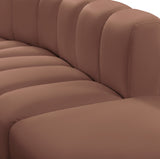 Arc Faux Leather 4pc. Sectional Cognac from Meridian - Luna Furniture