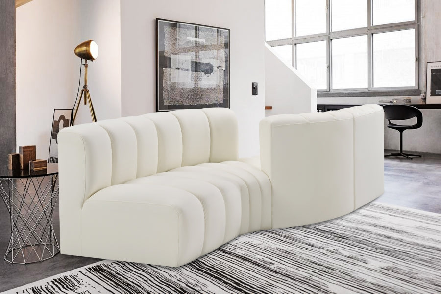 Arc Faux Leather 4pc. Sectional Cream from Meridian - Luna Furniture