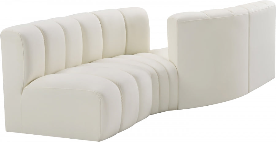 Arc Faux Leather 4pc. Sectional Cream from Meridian - Luna Furniture