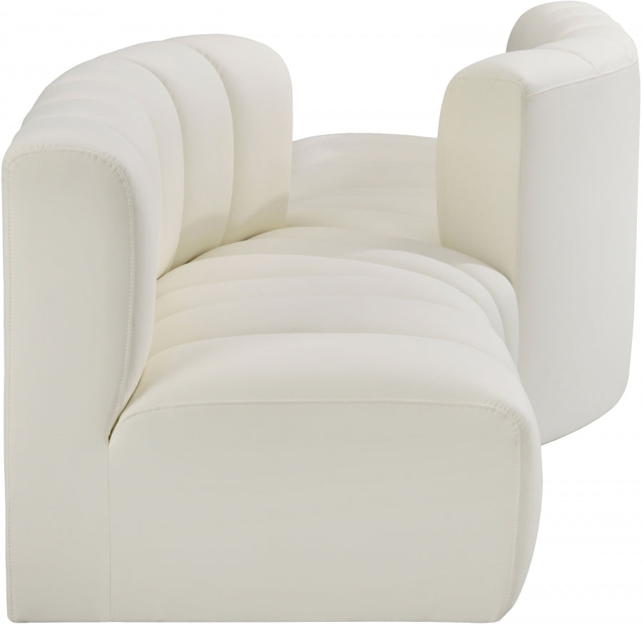 Arc Faux Leather 4pc. Sectional Cream from Meridian - Luna Furniture