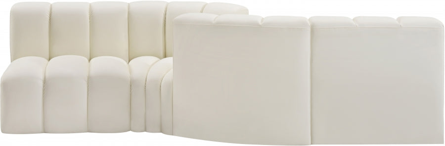 Arc Faux Leather 4pc. Sectional Cream from Meridian - Luna Furniture