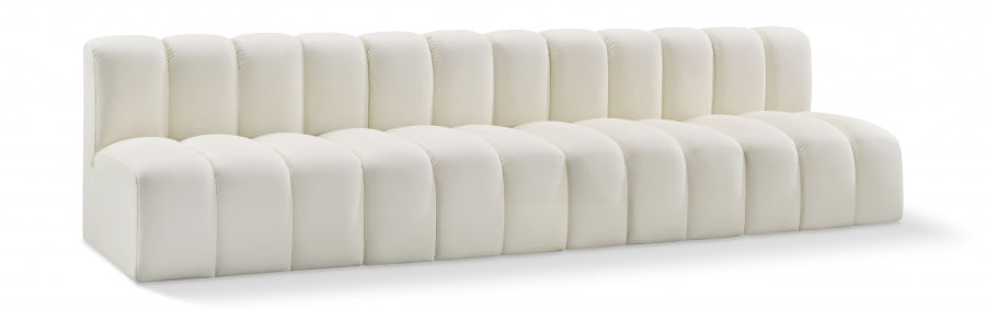 Arc Faux Leather 4pc. Sectional Cream from Meridian - Luna Furniture