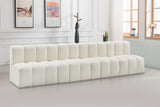 Arc Faux Leather 4pc. Sectional Cream from Meridian - Luna Furniture