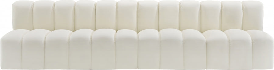 Arc Faux Leather 4pc. Sectional Cream from Meridian - Luna Furniture