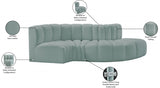 Arc Faux Leather 4pc. Sectional Mint from Meridian - Luna Furniture