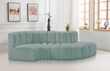 Arc Faux Leather 4pc. Sectional Mint from Meridian - Luna Furniture