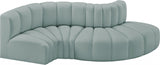 Arc Faux Leather 4pc. Sectional Mint from Meridian - Luna Furniture