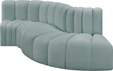 Arc Faux Leather 4pc. Sectional Mint from Meridian - Luna Furniture