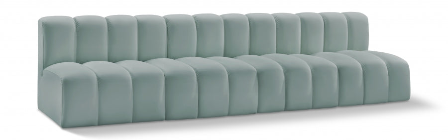 Arc Faux Leather 4pc. Sectional Mint from Meridian - Luna Furniture