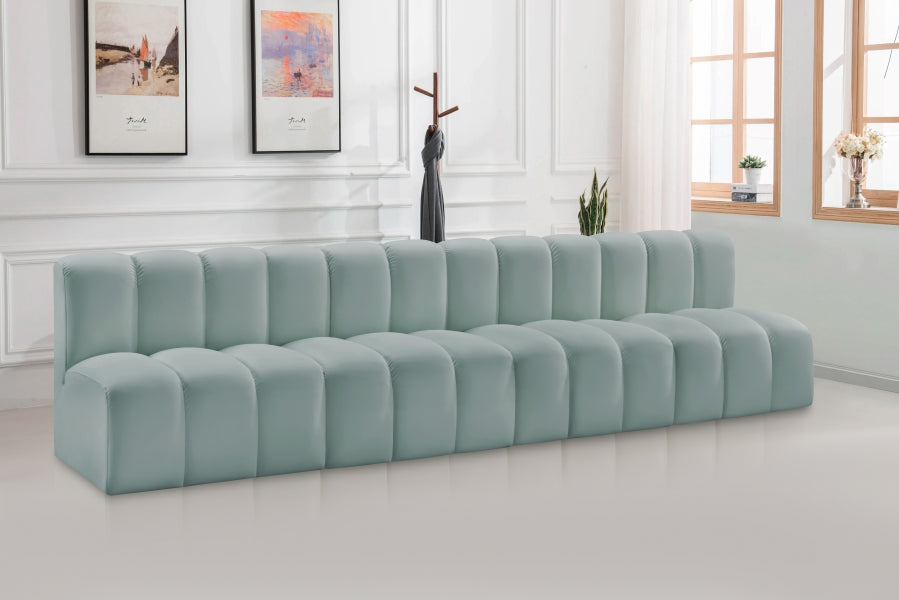 Arc Faux Leather 4pc. Sectional Mint from Meridian - Luna Furniture