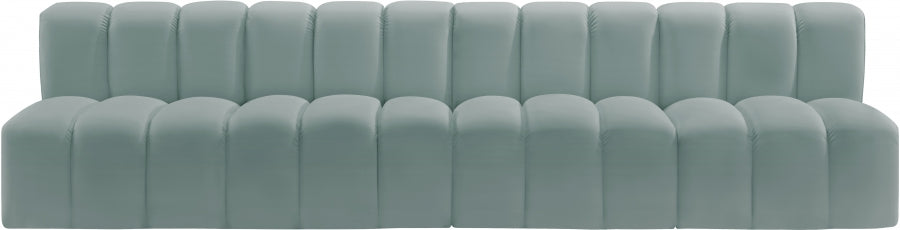 Arc Faux Leather 4pc. Sectional Mint from Meridian - Luna Furniture