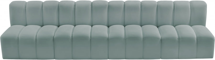 Arc Faux Leather 4pc. Sectional Mint from Meridian - Luna Furniture