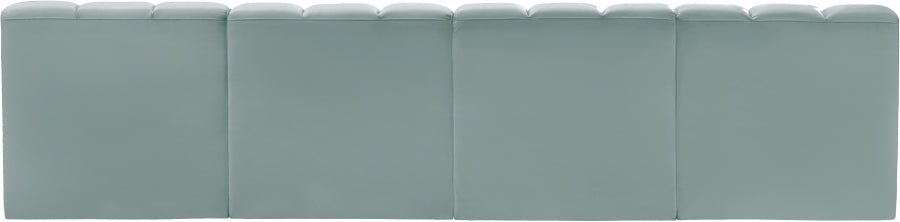 Arc Faux Leather 4pc. Sectional Mint from Meridian - Luna Furniture