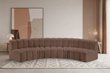 Arc Faux Leather 5pc. Sectional Brown from Meridian - Luna Furniture