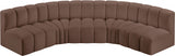 Arc Faux Leather 5pc. Sectional Brown from Meridian - Luna Furniture