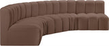 Arc Faux Leather 5pc. Sectional Brown from Meridian - Luna Furniture