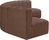 Arc Faux Leather 5pc. Sectional Brown from Meridian - Luna Furniture