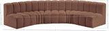 Arc Faux Leather 5pc. Sectional Cognac from Meridian - Luna Furniture