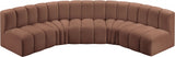 Arc Faux Leather 5pc. Sectional Cognac from Meridian - Luna Furniture