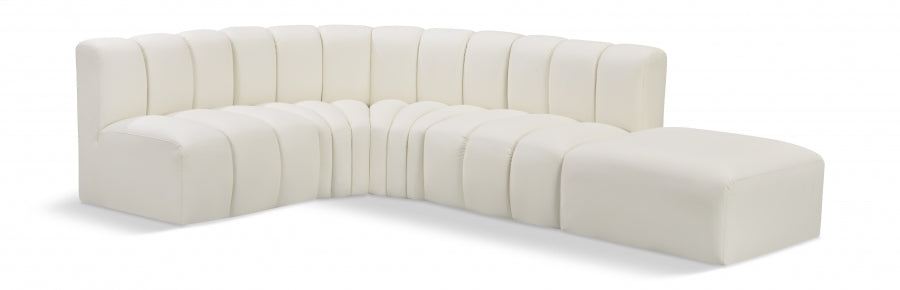 Arc Faux Leather 5pc. Sectional Cream from Meridian - Luna Furniture