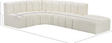 Arc Faux Leather 5pc. Sectional Cream from Meridian - Luna Furniture