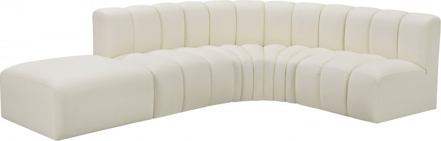 Arc Faux Leather 5pc. Sectional Cream from Meridian - Luna Furniture