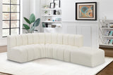 Arc Faux Leather 5pc. Sectional Cream from Meridian - Luna Furniture