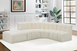 Arc Faux Leather 5pc. Sectional Cream from Meridian - Luna Furniture